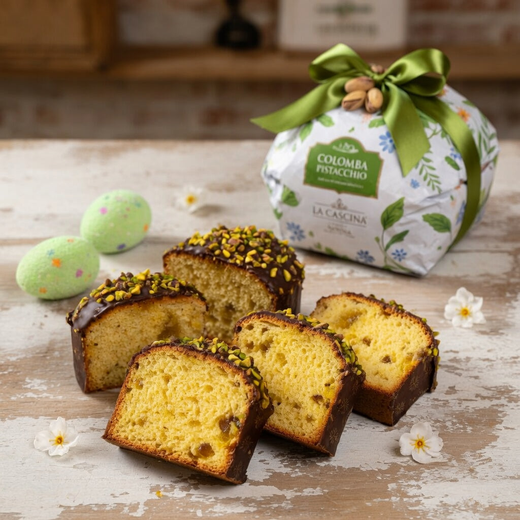 Colomba Artigianale al Pistacchio con Cioccolato Fondente e Granella – 1kg