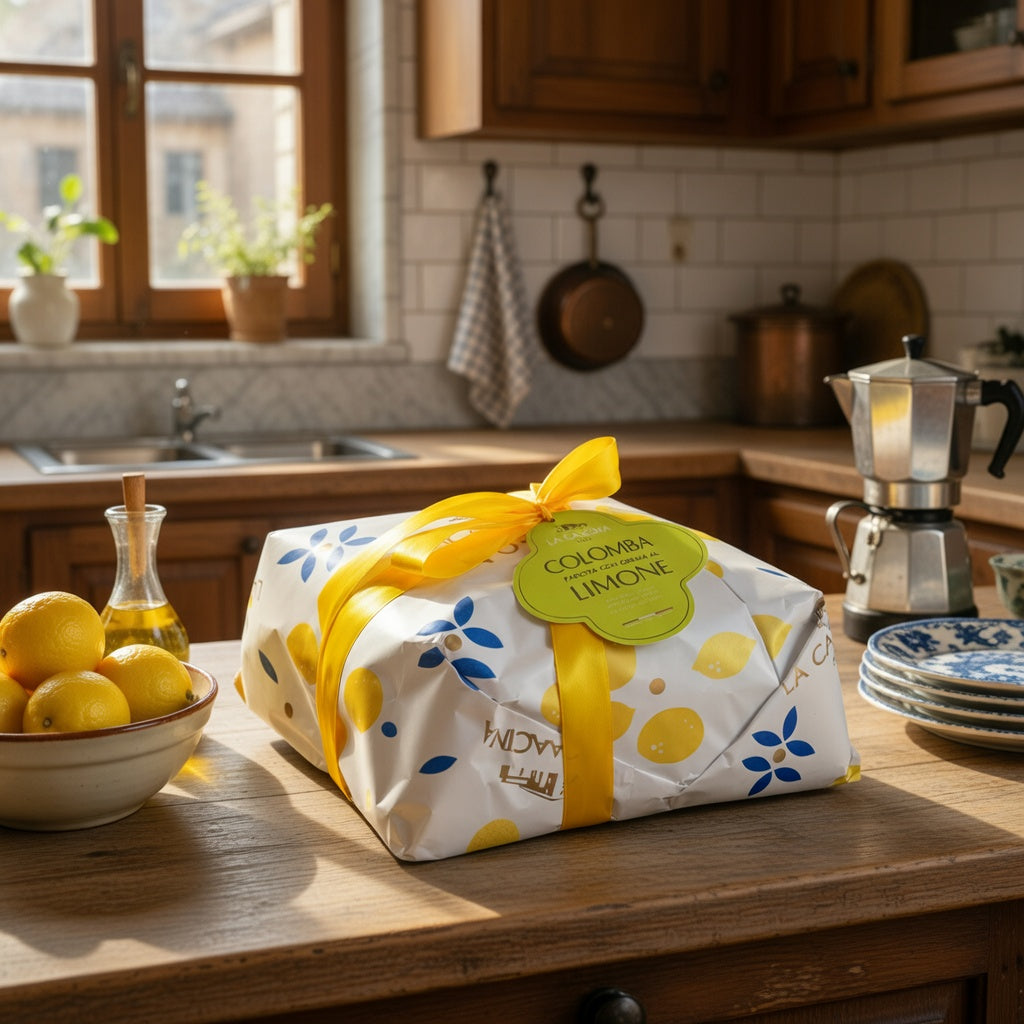 Colomba Artigianale al Limone senza Canditi con Cioccolato Bianco – 1kg