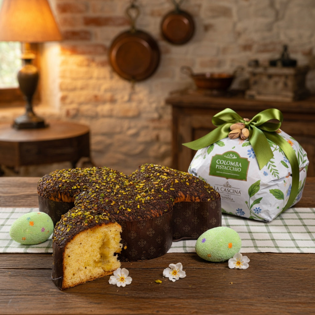 Colomba Artigianale al Pistacchio con Cioccolato Fondente e Granella – 1kg